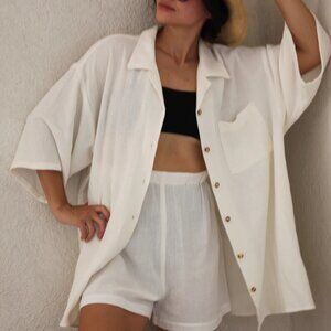 Na Nin Waffled Cotton Top